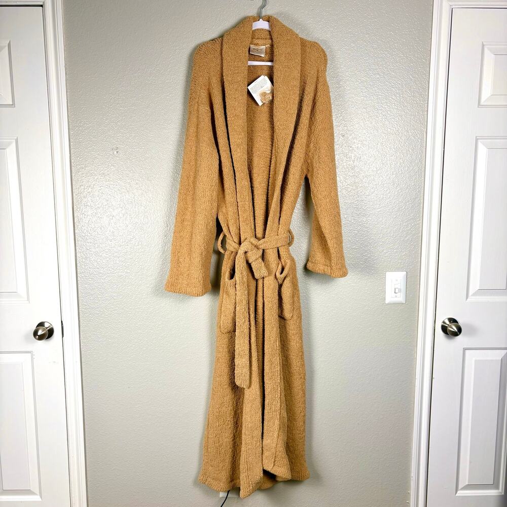 NWT Kashwere Size XL Tan Brown Luxury Long Soft Thick Plush Wrap Robe w Pockets